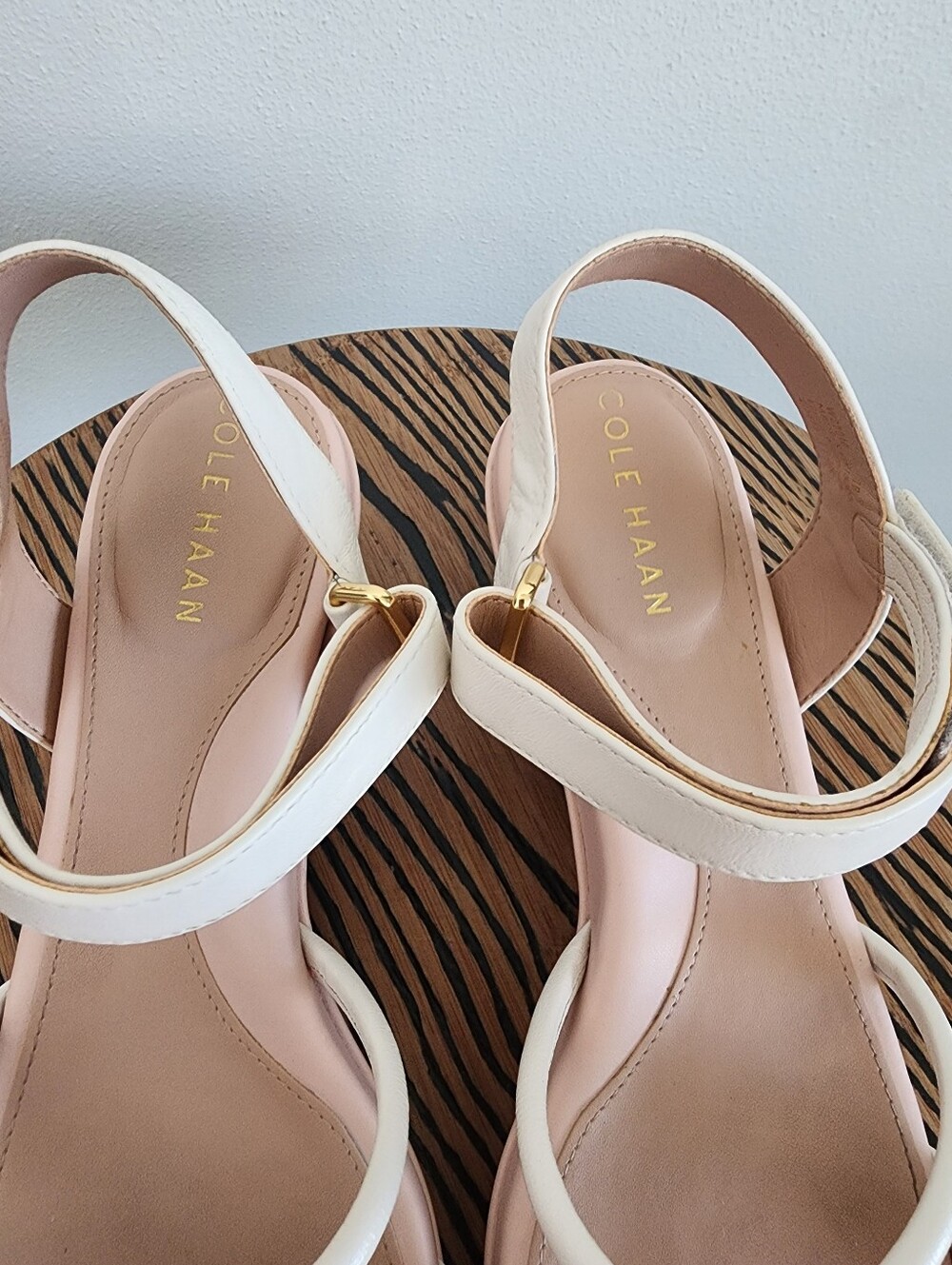 Cole Haan Grand Ambition Addison Strappy Wedge Sandals White Pink Women's Size 7 - Picture 14 of 16